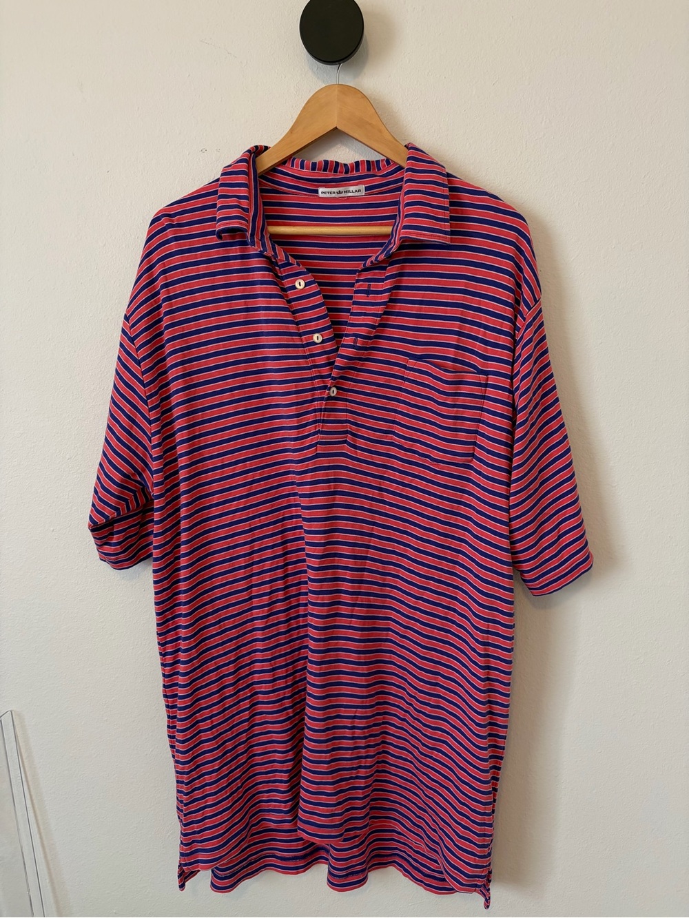 Peter Millar Men’s XL-XXL Blue Red Striped 100% Cotton Polo Shirt